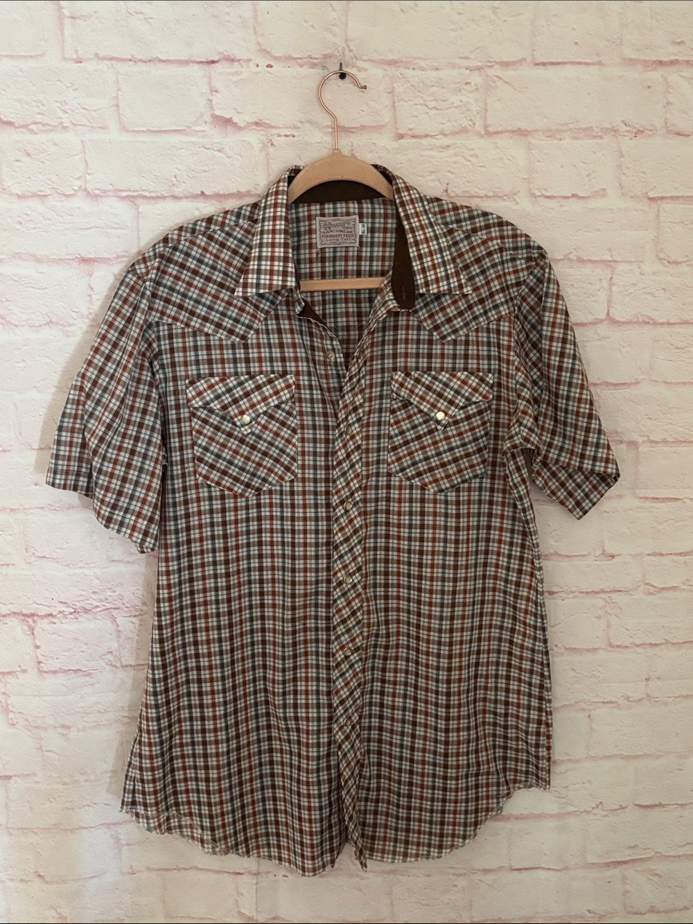H Bar C Ranchwear plaid pearl snap button up